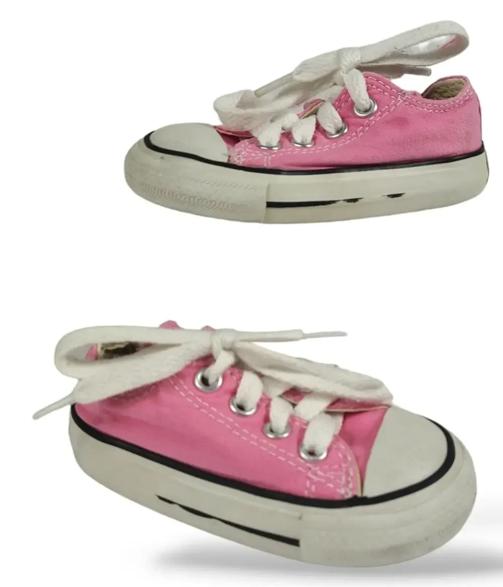 Converse Chuck Taylor Infant SZ 4 Pink White Low Top All Star Shoes Sneakers